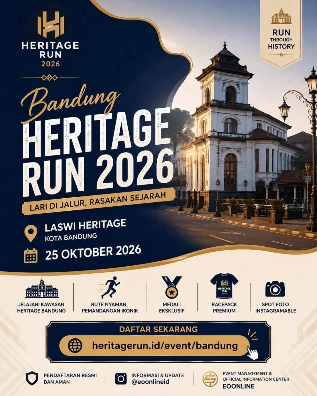 Poster event Bandung Heritage Run 2026 di Bandung pada Minggu, 25 Okt 2026