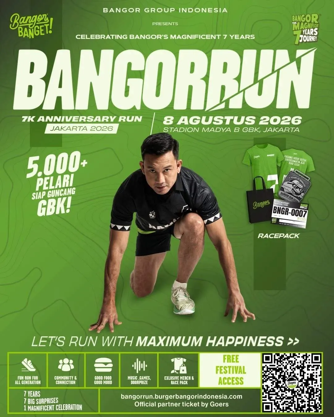 Poster event Bangor Run Jakarta 2026 di Jakarta Pusat pada Sabtu, 8 Agu 2026