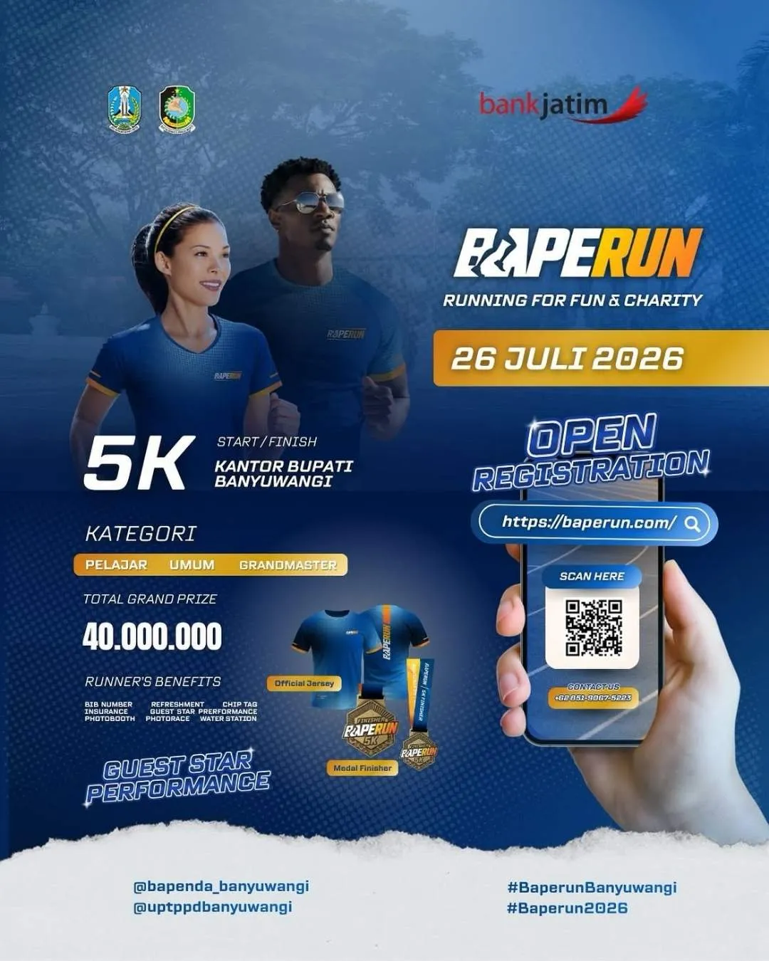 Poster event BAPERUN 2026 di Banyuwangi pada Minggu, 26 Jul 2026