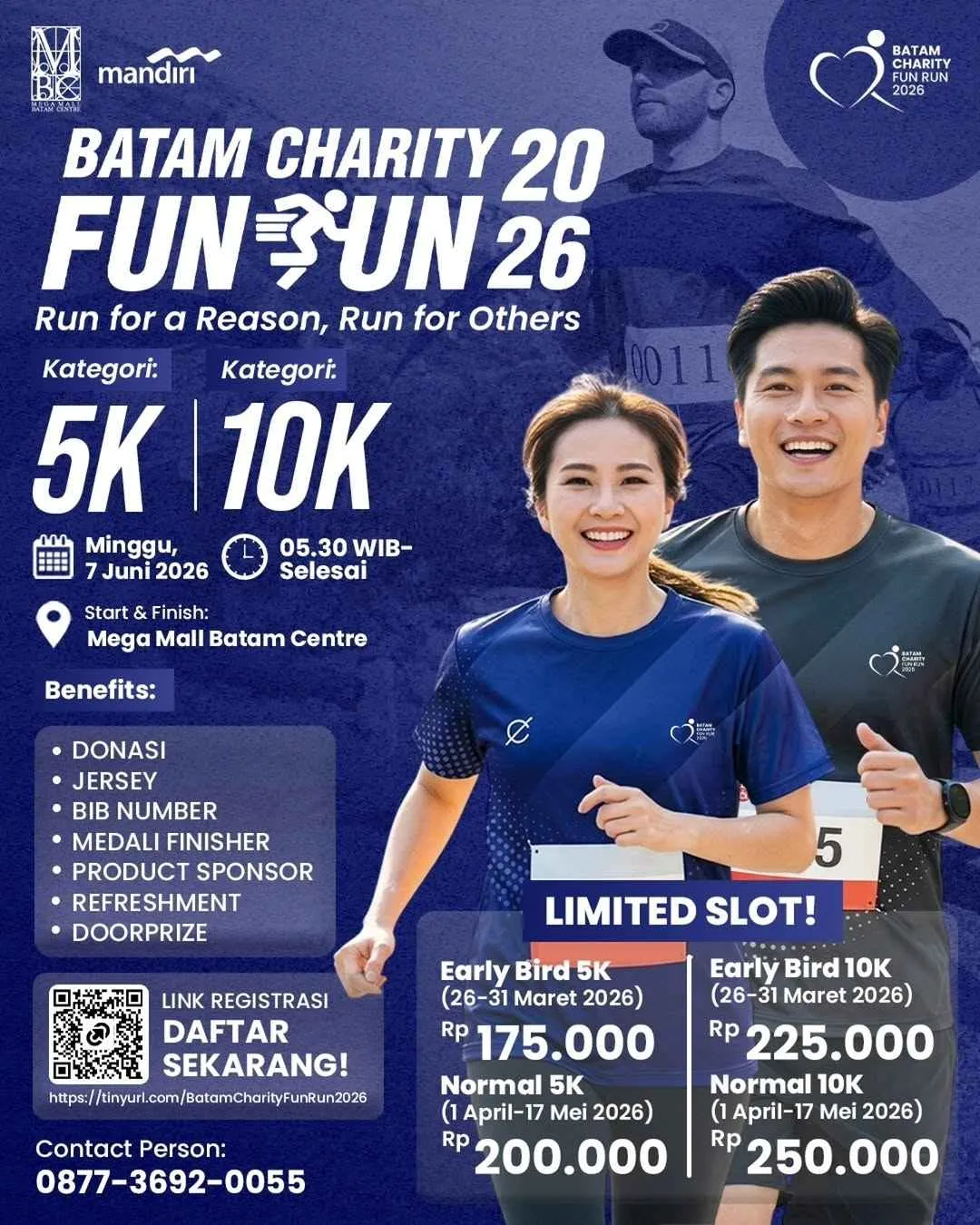 Poster event Batam Charity Fun Run 2026 di Batam pada Minggu, 7 Jun 2026