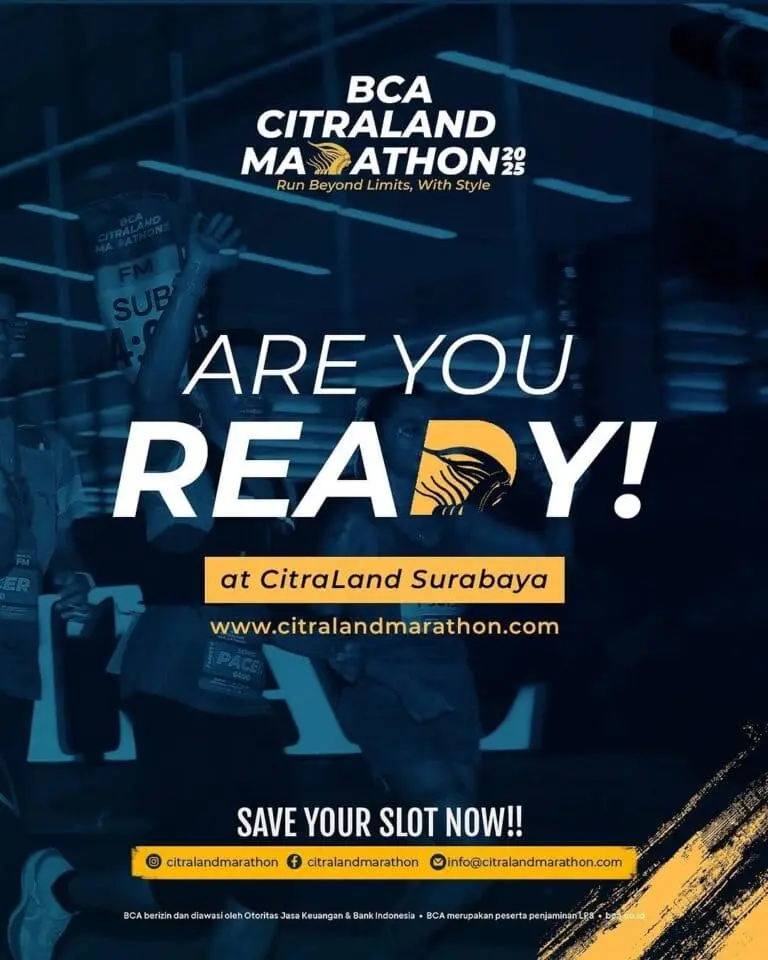 Poster event BCA CitraLand Marathon 2025 di Surabaya pada Minggu, 7 Des 2025