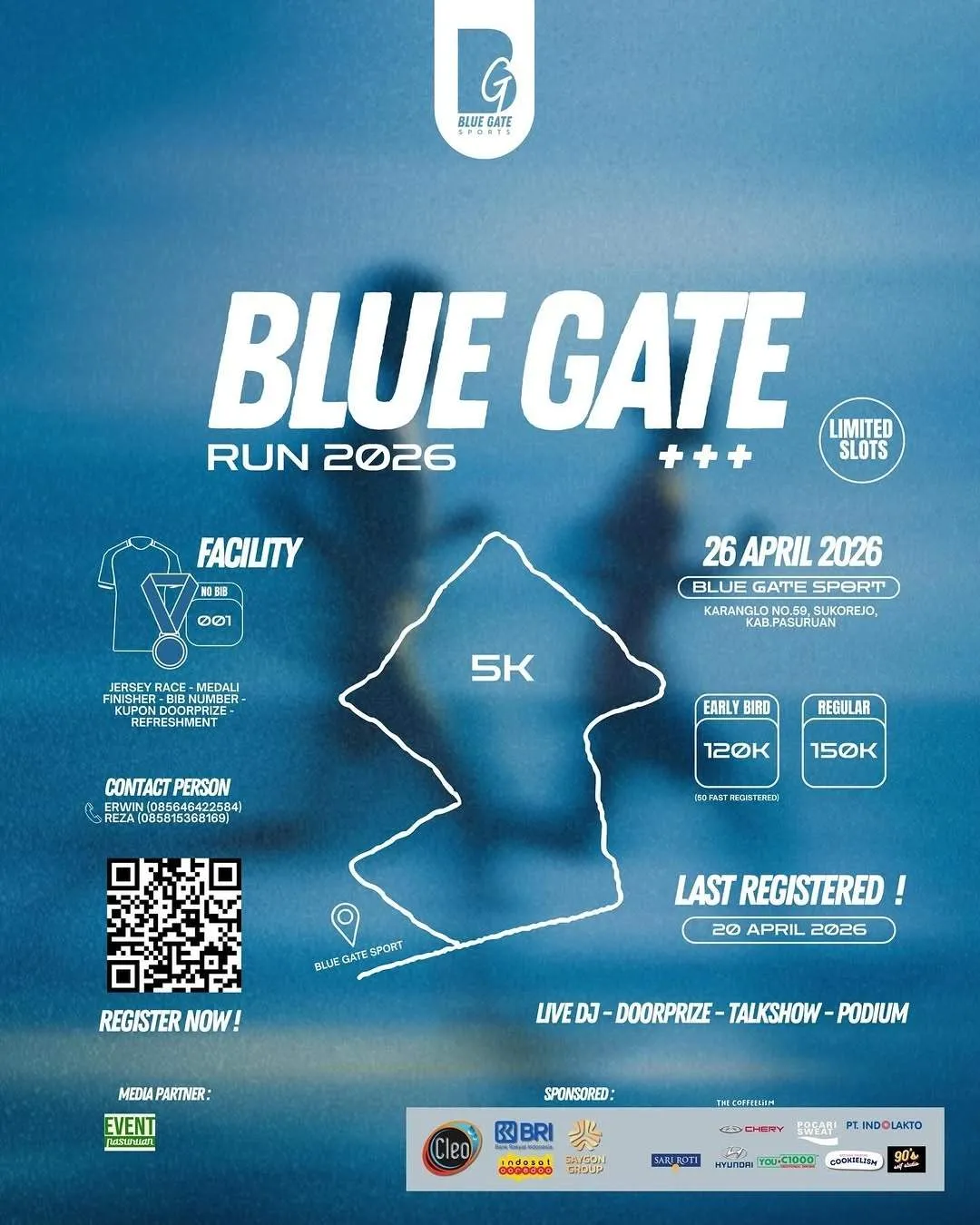 Poster event Blue Gate Run 2026 di Pasuruan pada Minggu, 26 Apr 2026