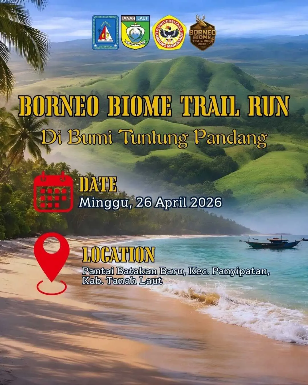 Poster event Borneo Biome Trail Run 2026 di Tanah Laut pada Minggu, 26 Apr 2026