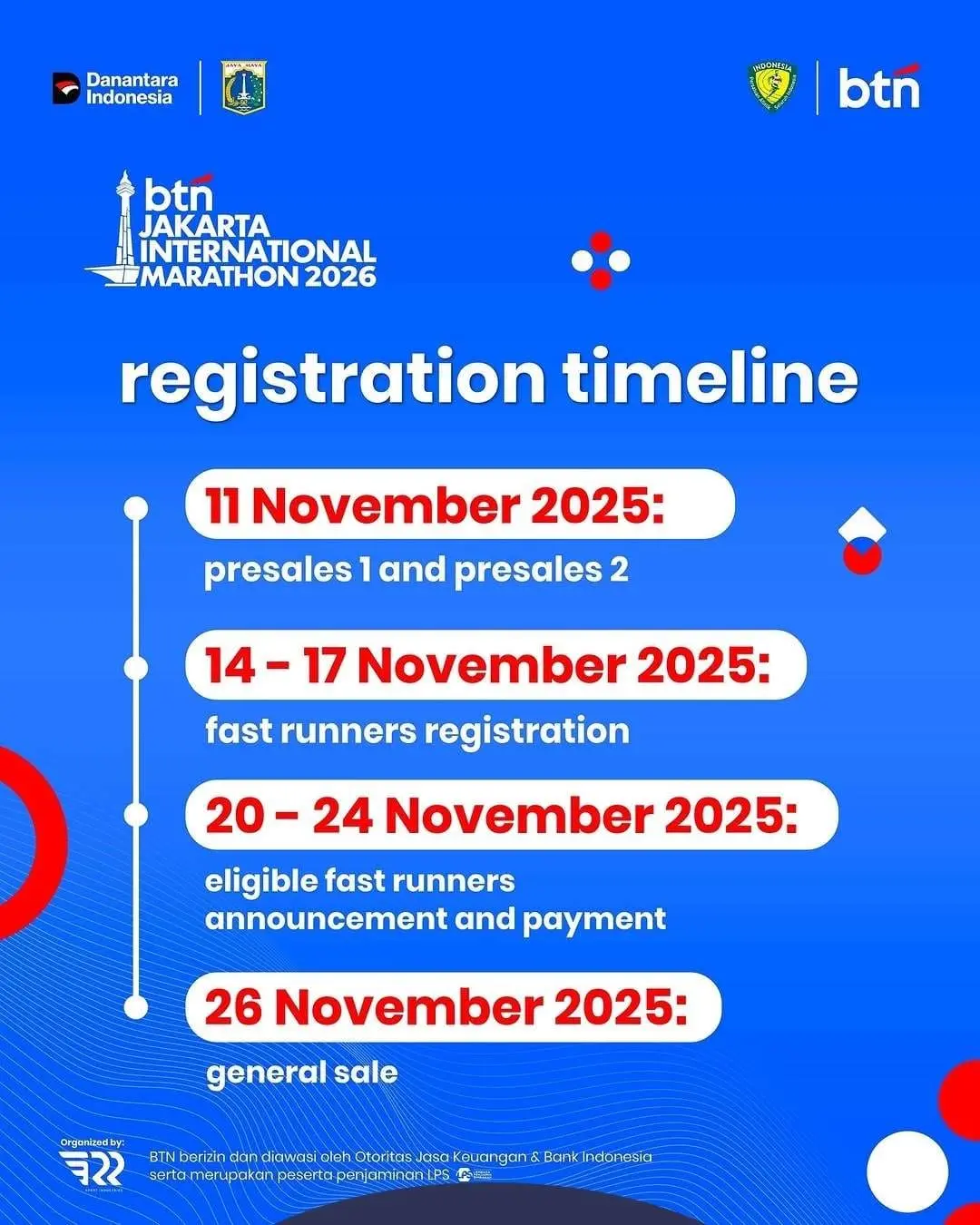 Poster event BTN Jakarta International Marathon 2026 di Jakarta pada Sabtu, 13 Jun 2026 – 14 Jun 2026