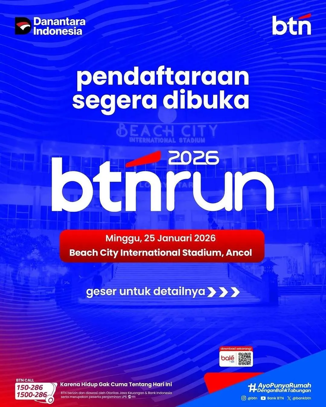 Poster event BTN Run 2026 di Jakarta pada Minggu, 25 Jan 2026
