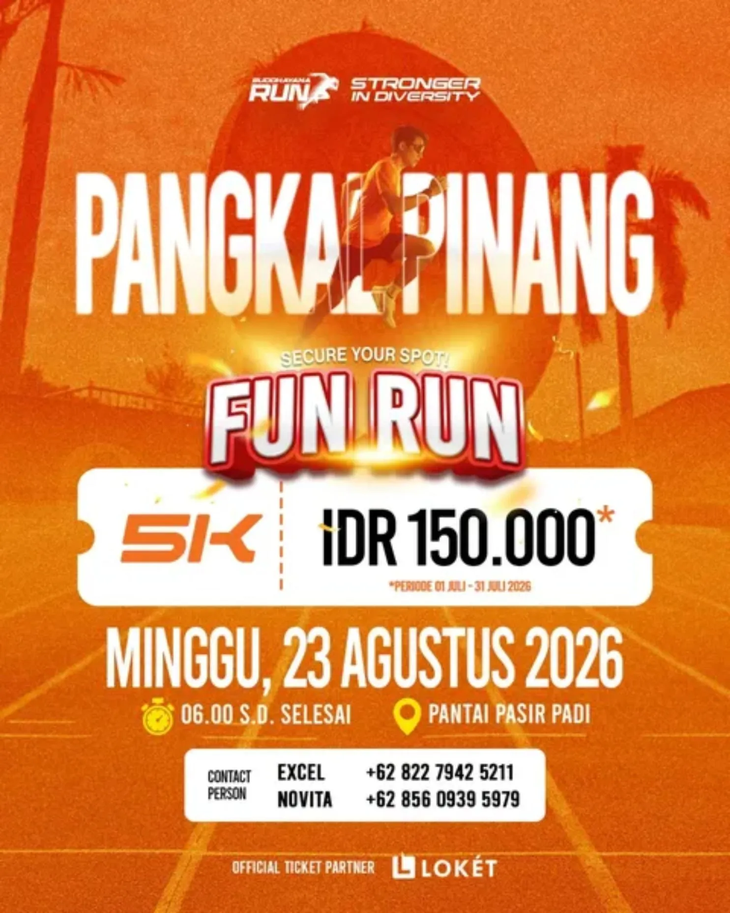 Poster event Buddhayana Run 2026 Pangkalpinang di Pangkal Pinang pada Minggu, 23 Agu 2026