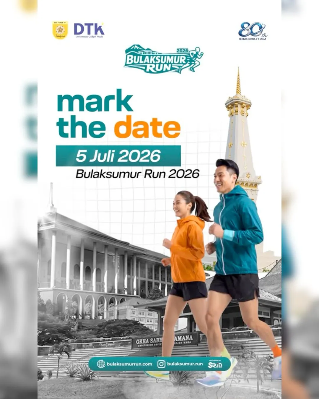 Poster event Bulaksumur Run 2026 di Sleman pada Minggu, 5 Jul 2026