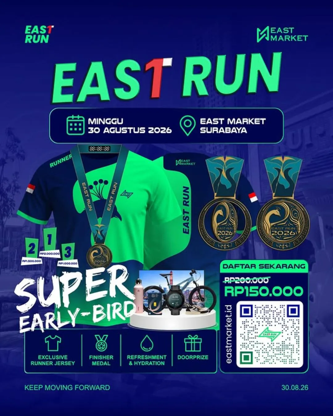 Poster event EAST RUN 2026 di Surabaya pada Minggu, 30 Agu 2026