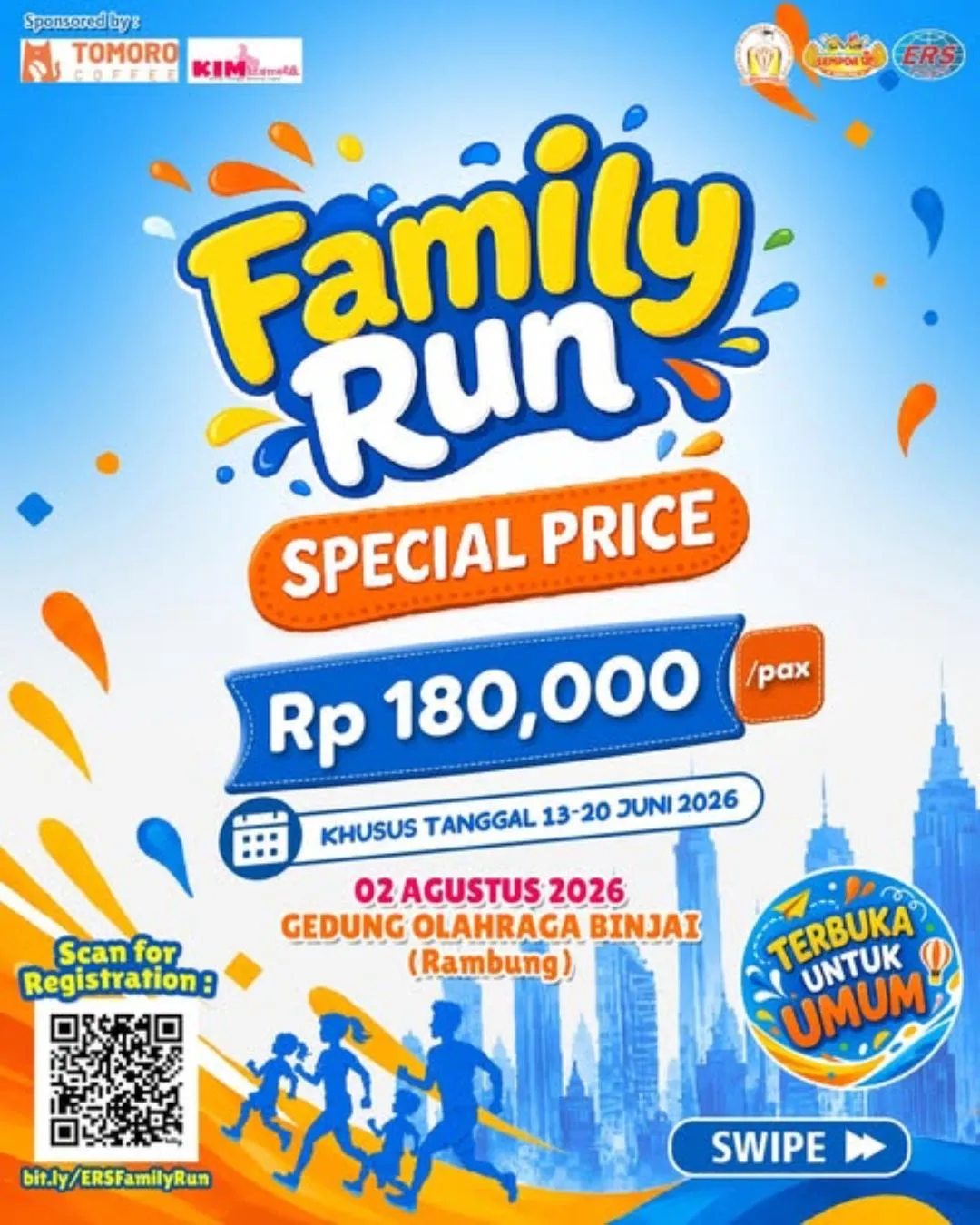Poster event ERS FAMILY RUN 2026 di Binjai pada Minggu, 2 Agu 2026