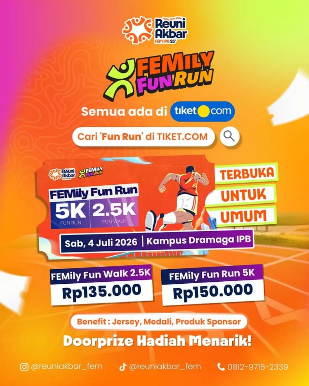 Poster event FEMily Fun Run 2026 di Bogor pada Sabtu, 4 Jul 2026