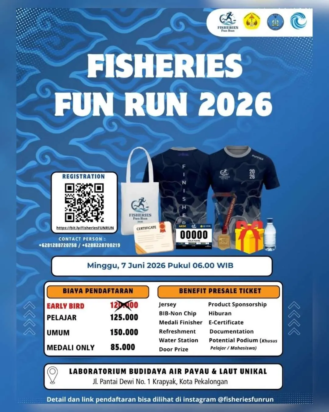 Poster event Fisheries Fun Run 2026 di Pekalongan pada Minggu, 7 Jun 2026