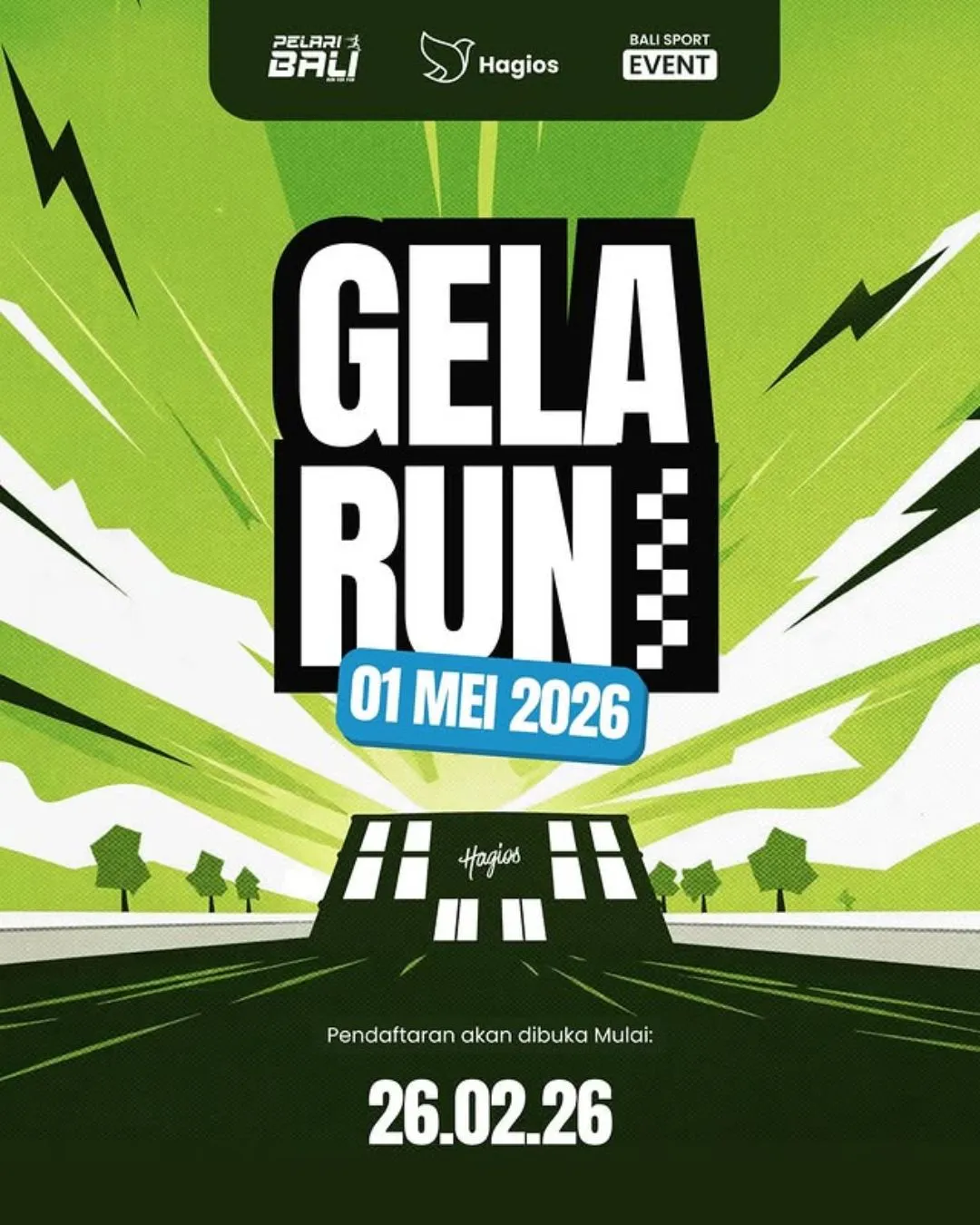 Poster event GELARUN 2026 di Denpasar pada Jumat, 1 Mei 2026