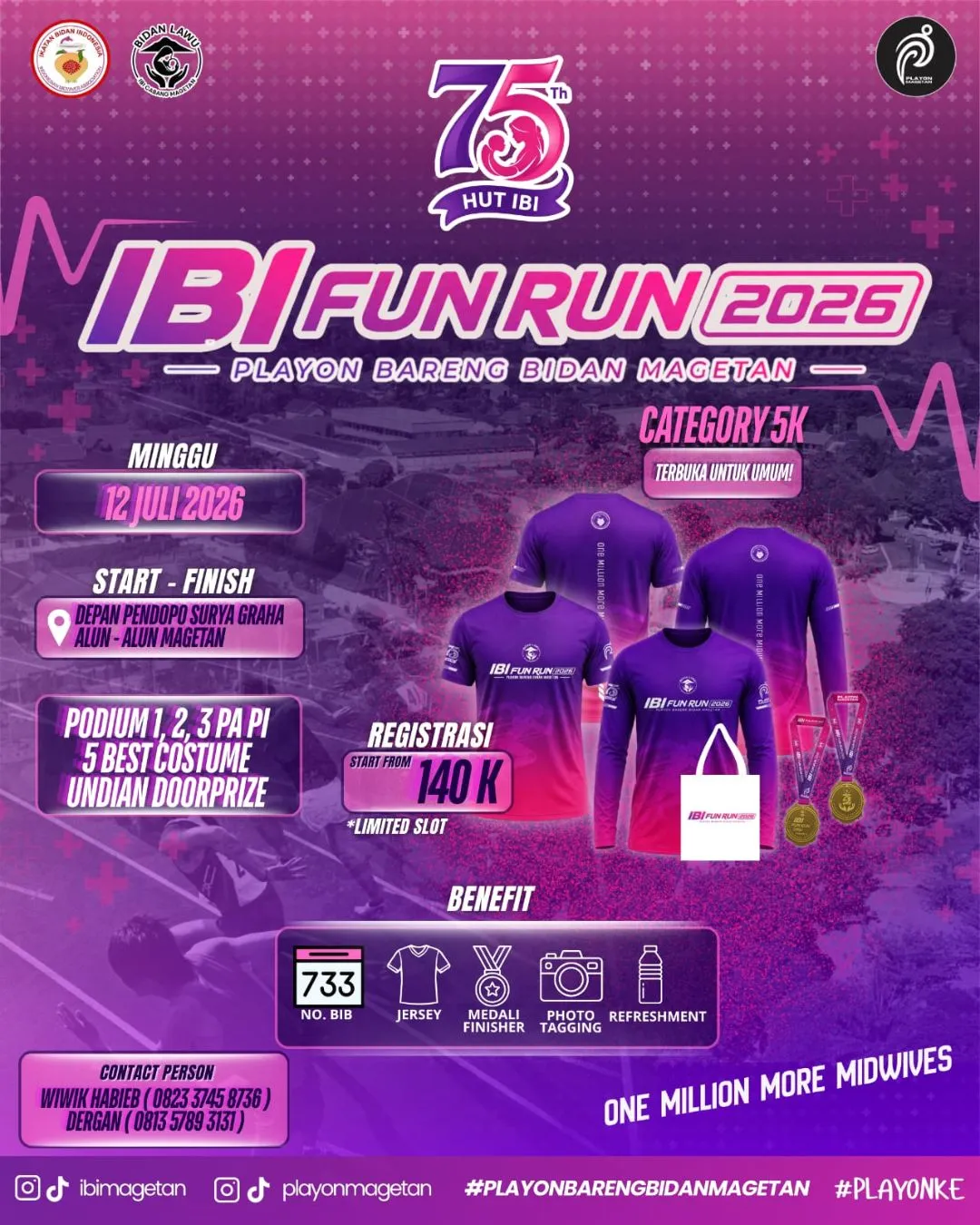 Poster event IBI Fun Run 2026 di Magetan pada Minggu, 12 Jul 2026