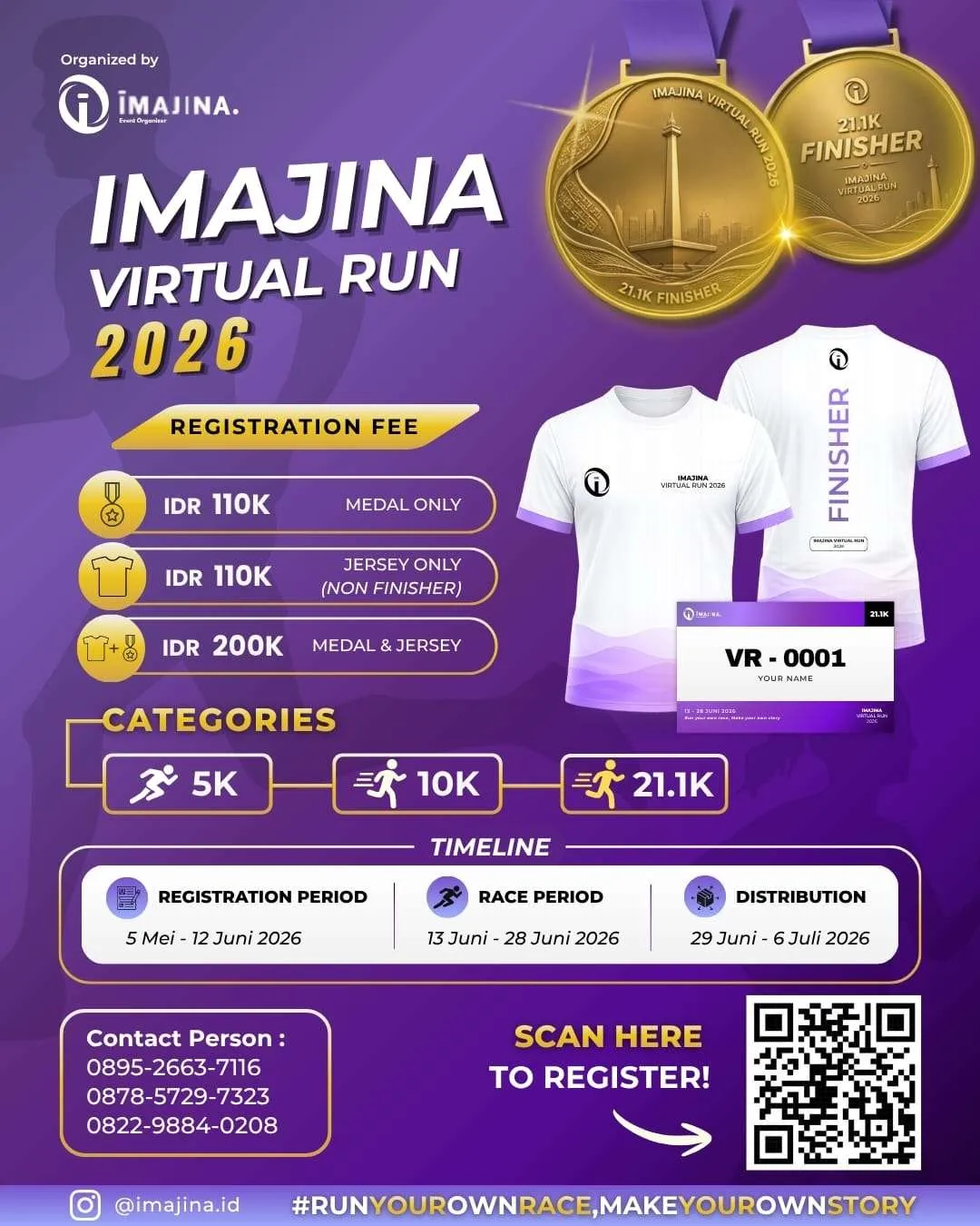 Poster event virtual Imajina Virtual Run 2026