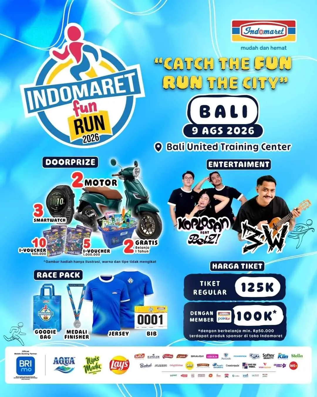 Poster event Indomaret Fun Run 2026 Bali di Gianyar pada Minggu, 9 Agu 2026