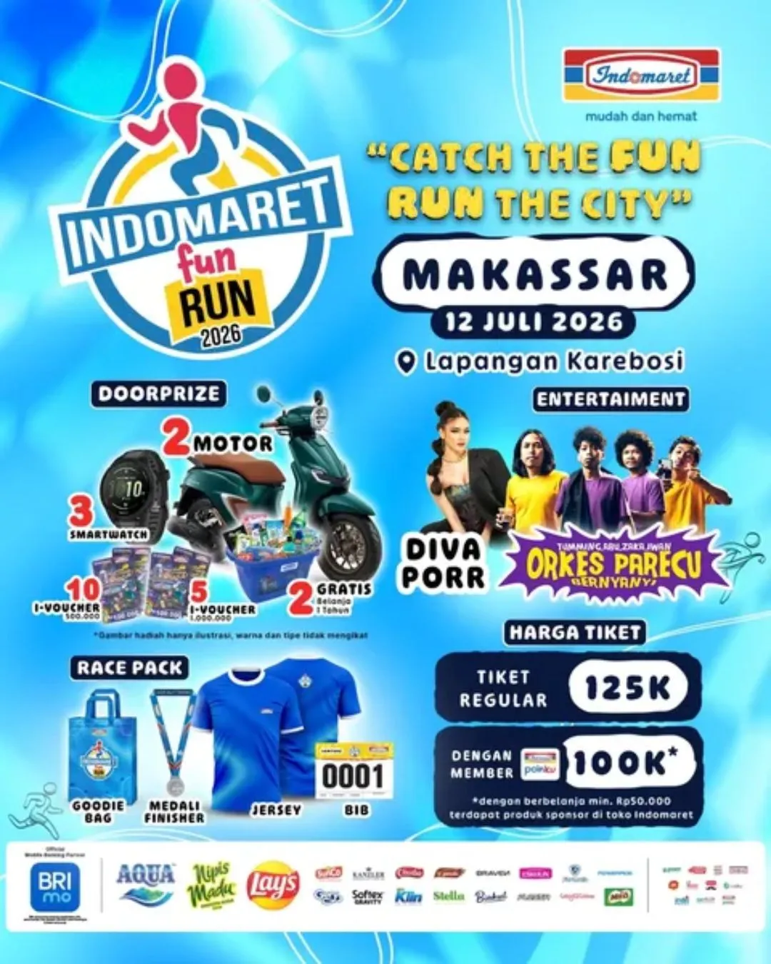 Poster event Indomaret Fun Run 2026 Makassar di Makassar pada Minggu, 12 Jul 2026