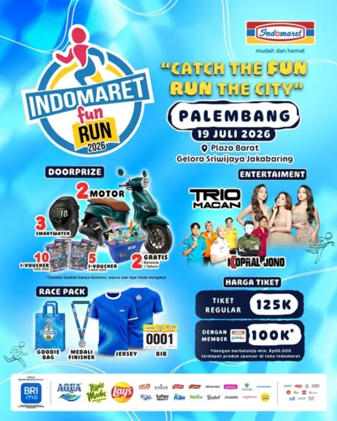 Poster event Indomaret Fun Run 2026 Palembang di Palembang pada Minggu, 19 Jul 2026