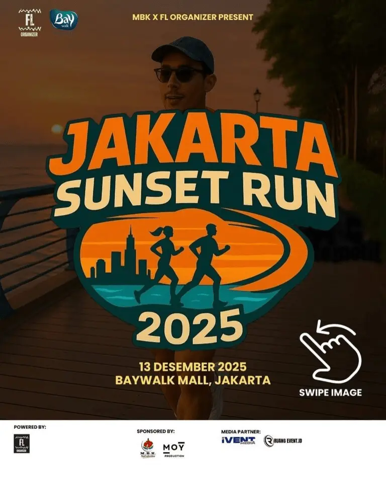 Poster event Jakarta Sunset Run 2025 di Jakarta pada Sabtu, 13 Des 2025