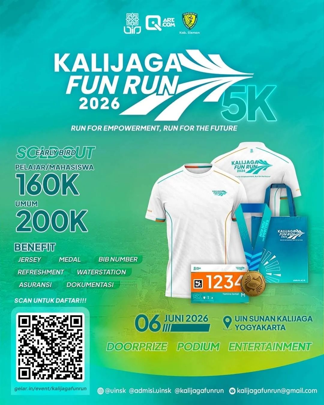 Poster event Kalijaga Fun Run 2026 di Sleman pada Sabtu, 6 Jun 2026
