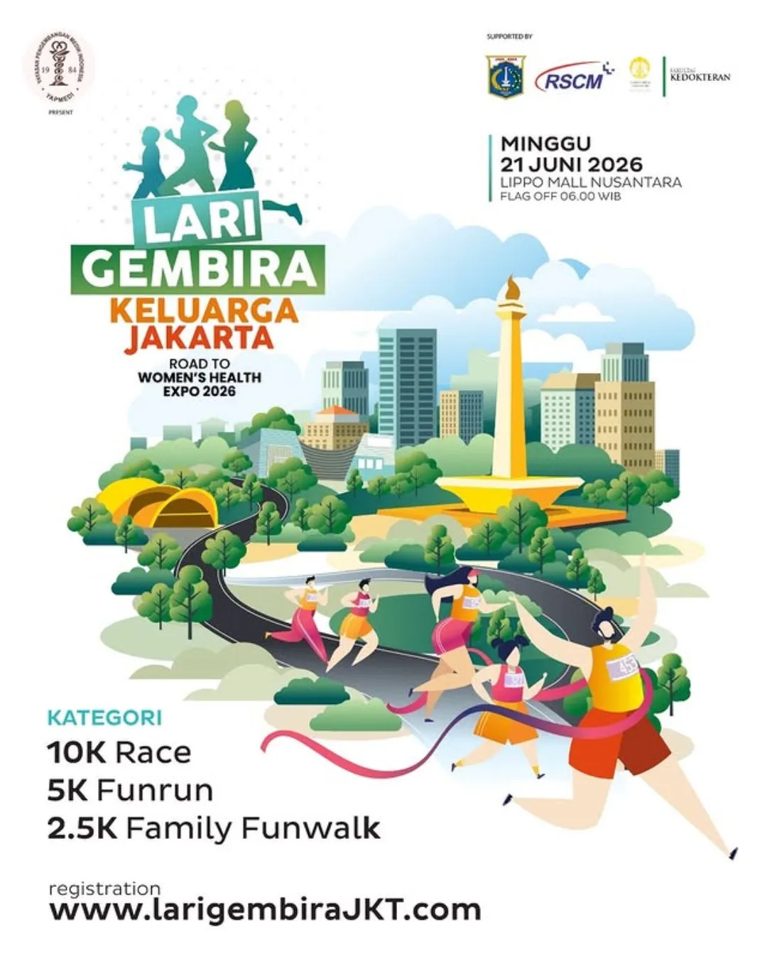 Poster event Lari Gembira Keluarga Jakarta 2026 di Jakarta Selatan pada Minggu, 21 Jun 2026