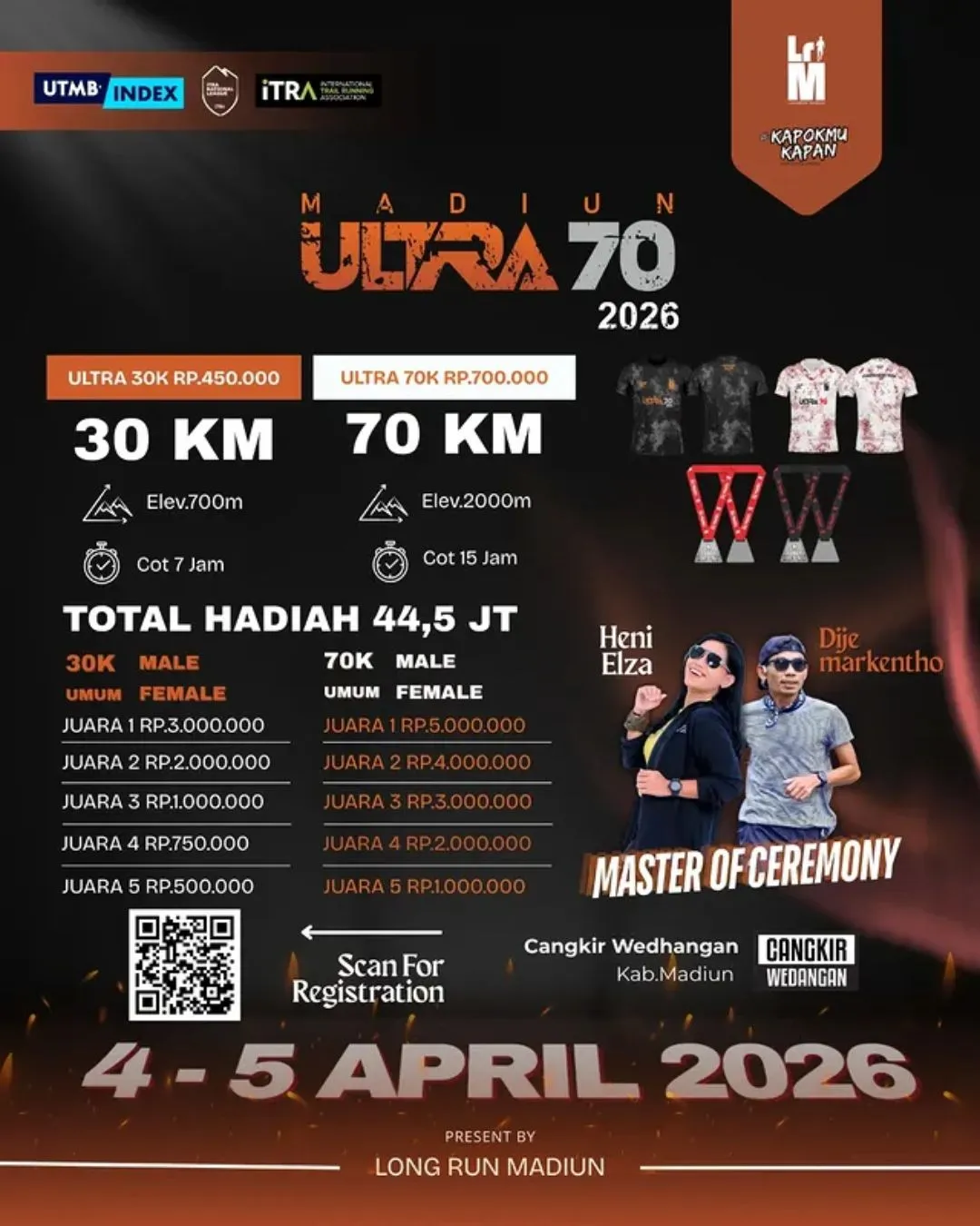 Poster event MADIUN ULTRA 70 2026 di Madiun pada Minggu, 5 Apr 2026