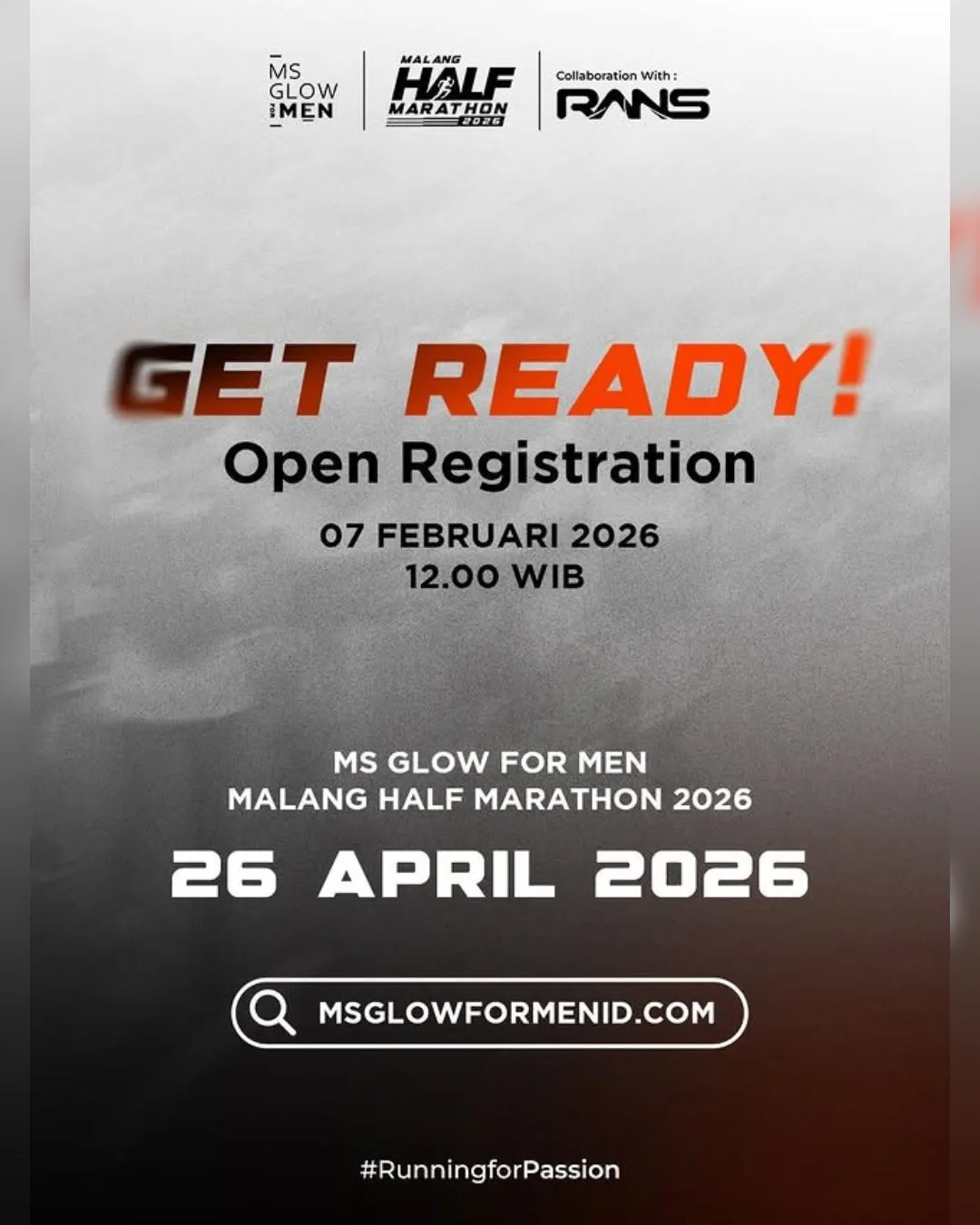 Poster event MS Glow For Men Malang Half Marathon 2026 di Malang pada Minggu, 26 Apr 2026
