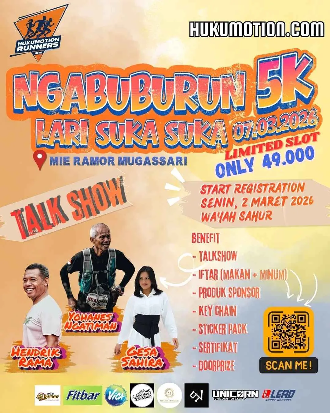 Poster event Ngabuburun 5K Lari Suka Suka di Semarang pada Sabtu, 7 Mar 2026