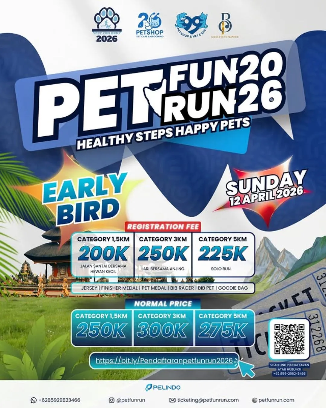 Poster event Pet Fun Run 2026 di Denpasar pada Minggu, 12 Apr 2026