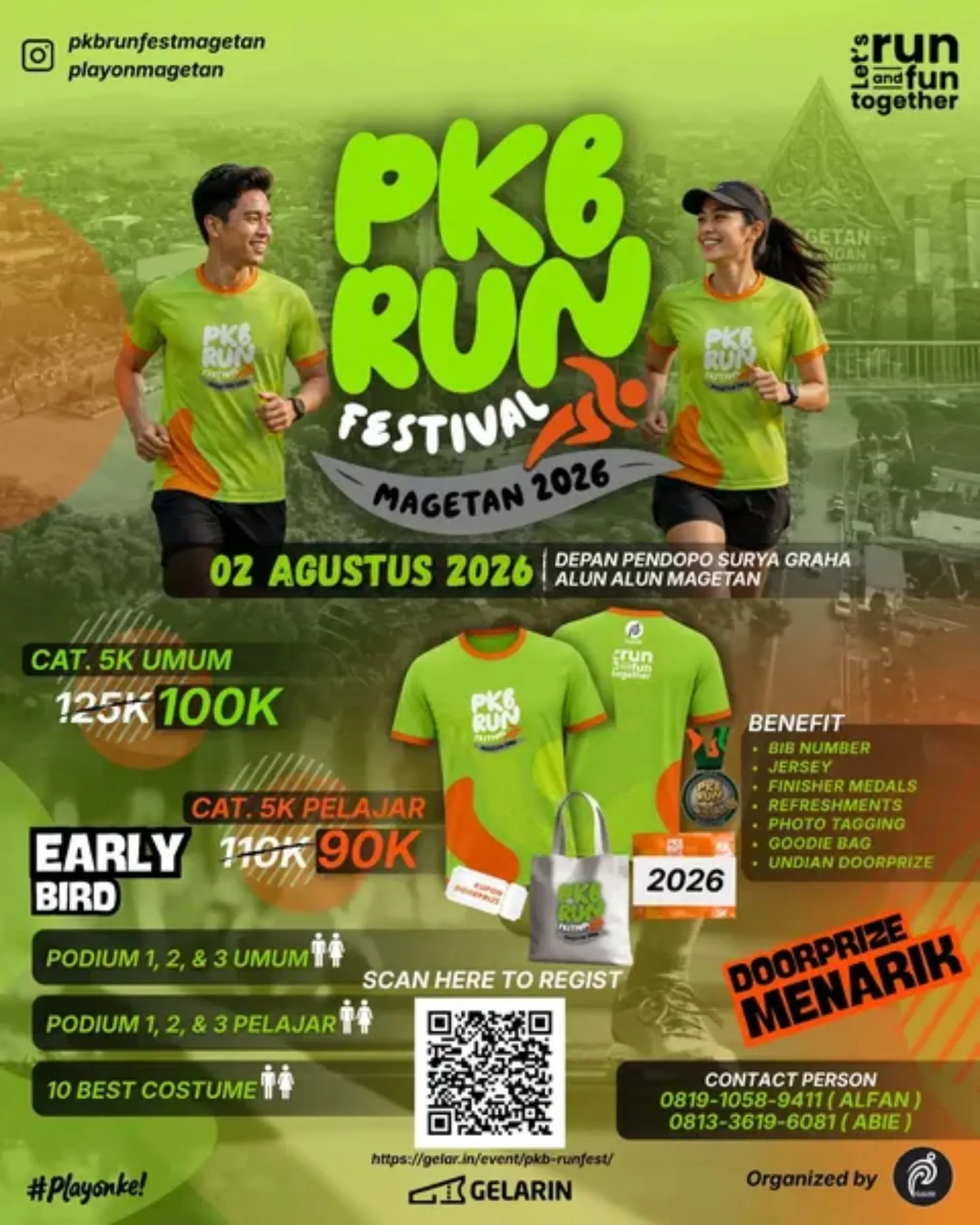 Poster event PKB Run Festival Magetan 2026 di Magetan pada Minggu, 2 Agu 2026