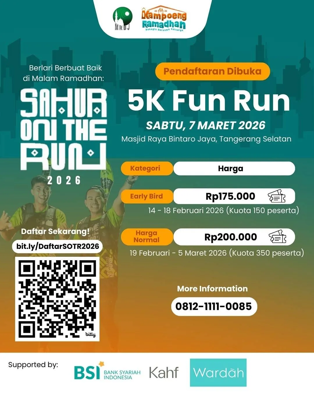 Poster event Sahur on The Run 2026 di Tangerang Selatan pada Sabtu, 7 Mar 2026
