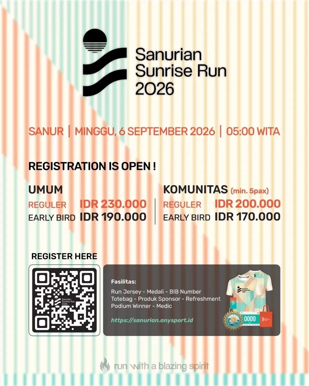 Poster event Sanurian Sunrise Run 2026 di Denpasar pada Minggu, 6 Sep 2026
