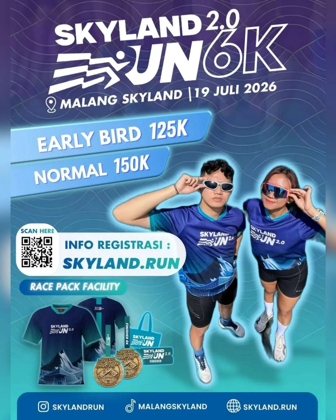 Poster event Skyland Run 2.0 2026 di Malang pada Minggu, 19 Jul 2026