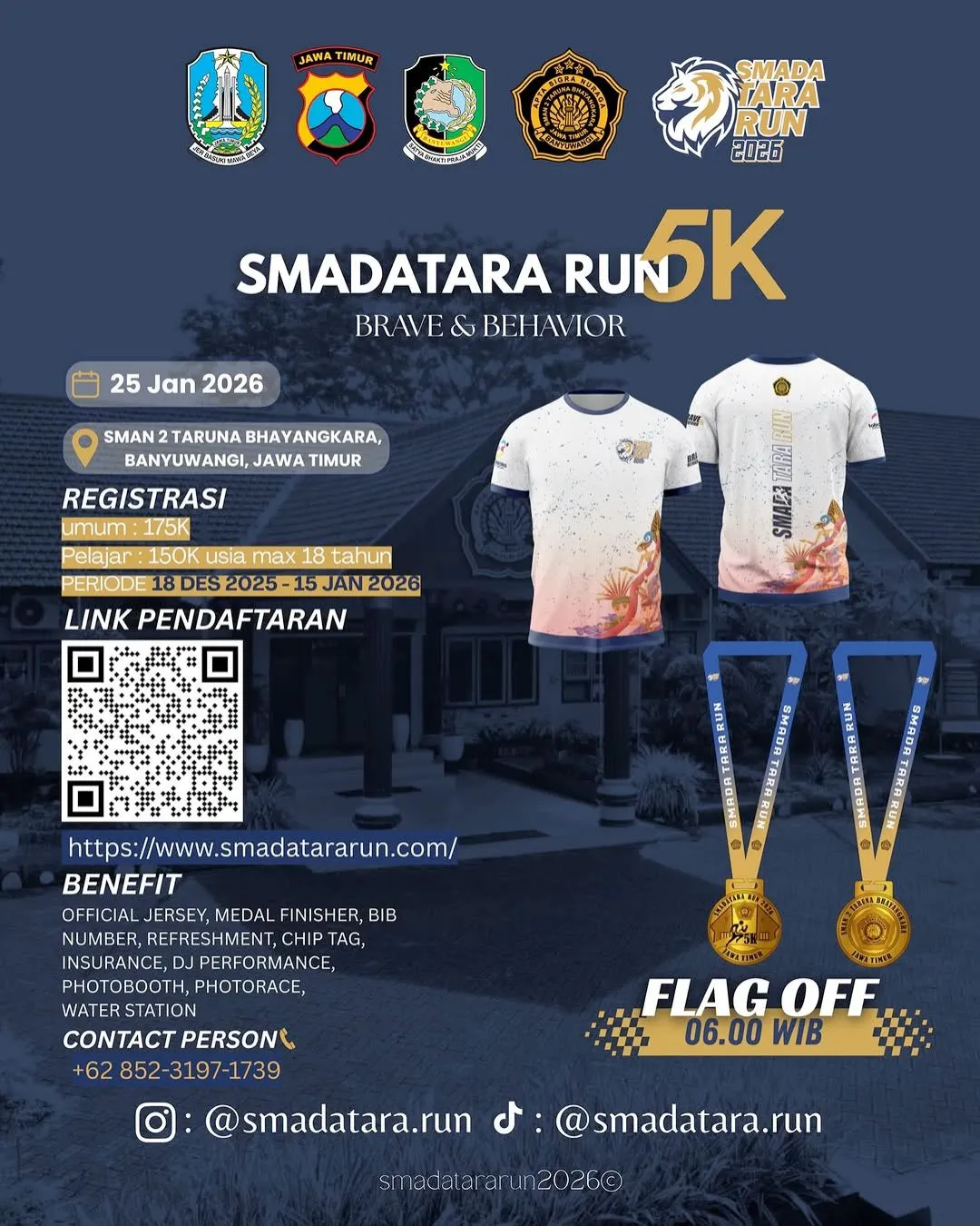 Poster event SMADATARA RUN 5K 2026 di Banyuwangi pada Minggu, 25 Jan 2026