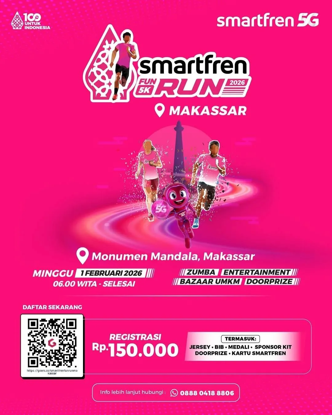 Poster event Smartfren Fun Run 2026 Makassar di Makassar pada Minggu, 1 Feb 2026