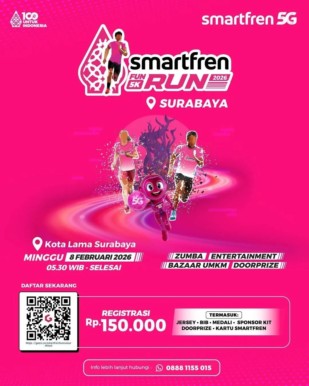 Poster event Smartfren Fun Run 2026 Surabaya di Surabaya pada Minggu, 8 Feb 2026