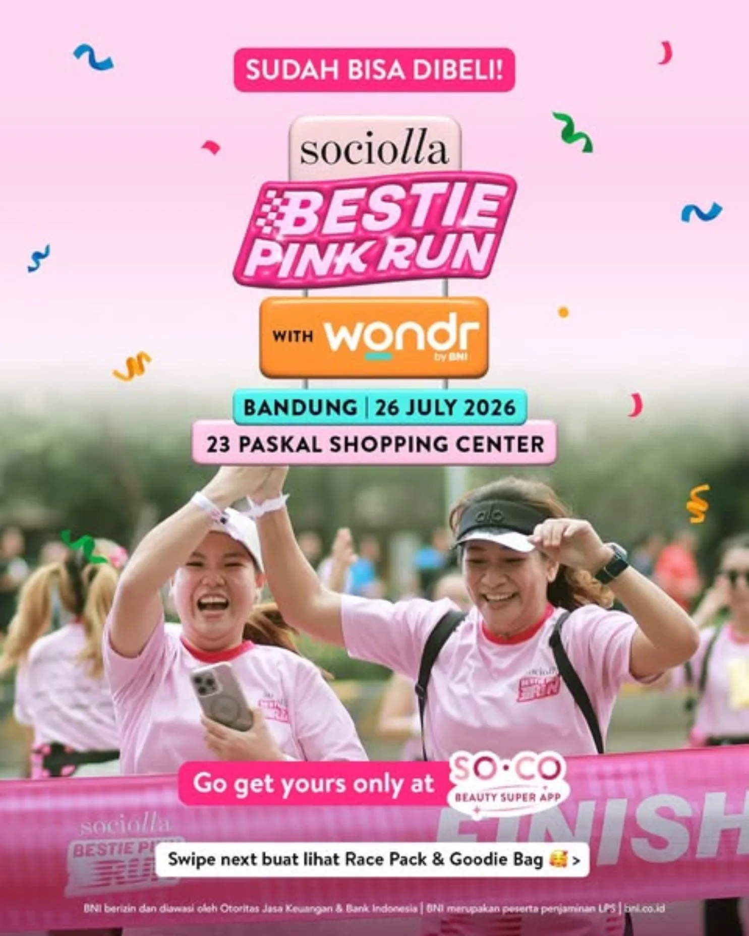 Poster event Sociolla Bestie Pink Run Bandung 2026 di Bandung pada Minggu, 26 Jul 2026