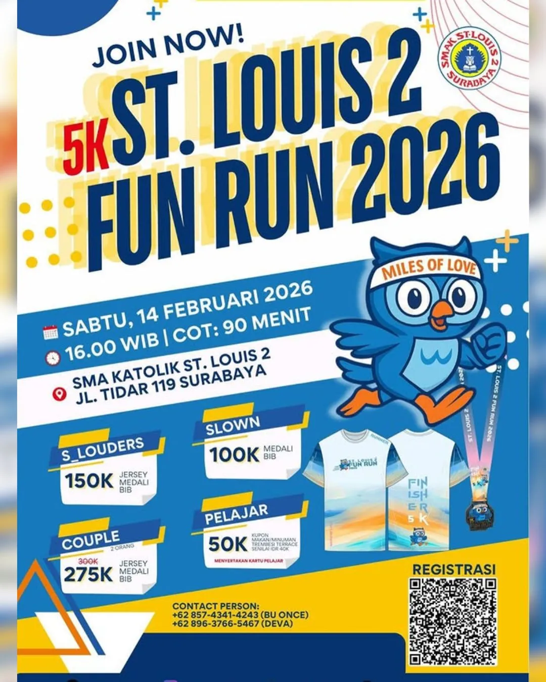 Poster event St. Louis 2 Fun Run 2026 di Surabaya pada Sabtu, 14 Feb 2026