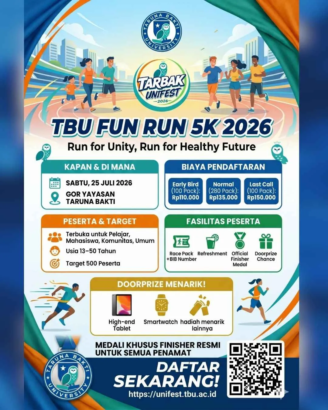 Poster event TBU Fun Run 2026 di Bandung pada Sabtu, 25 Jul 2026