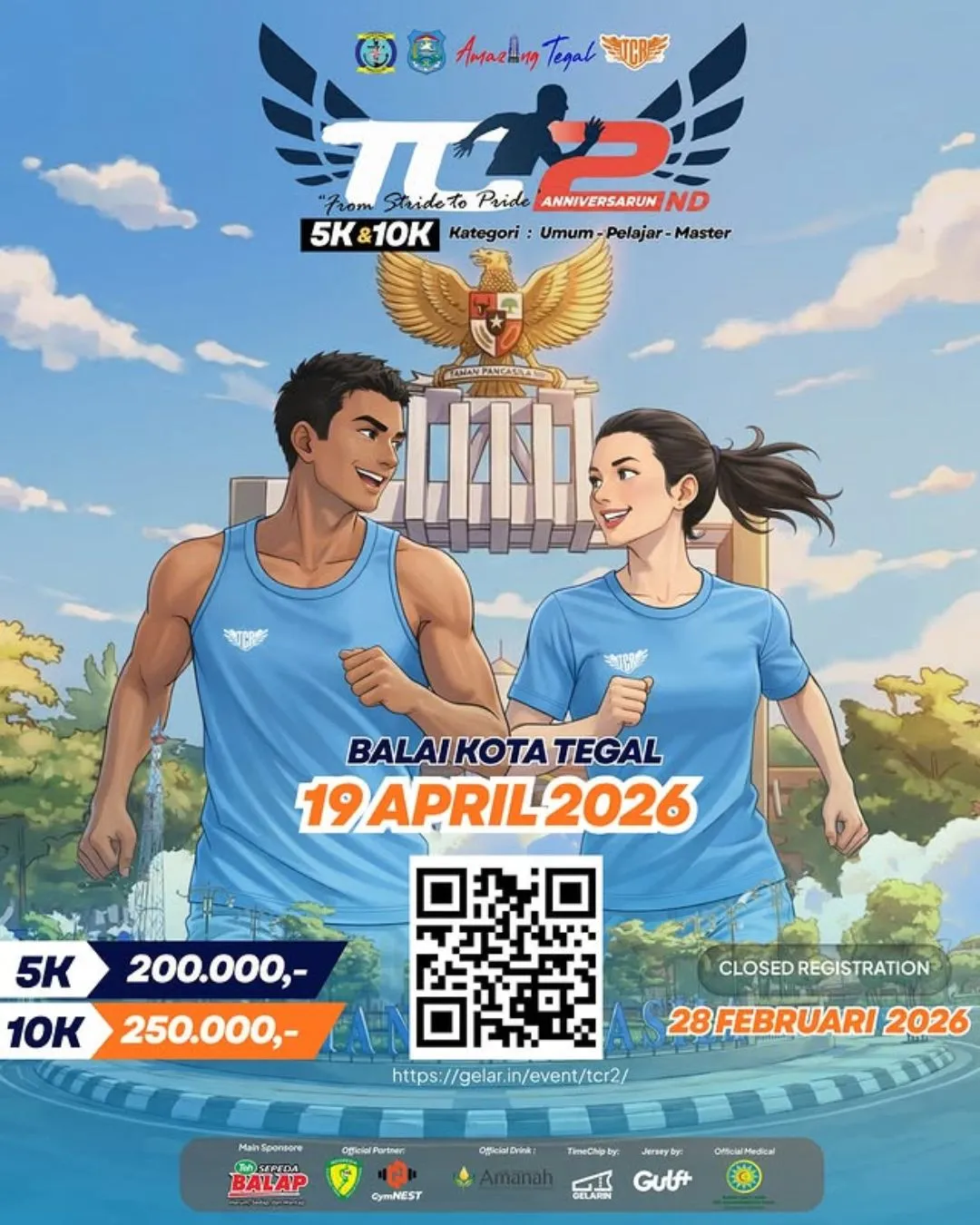 Poster event TCR 2nd Anniversarun 2026 di Tegal pada Minggu, 19 Apr 2026
