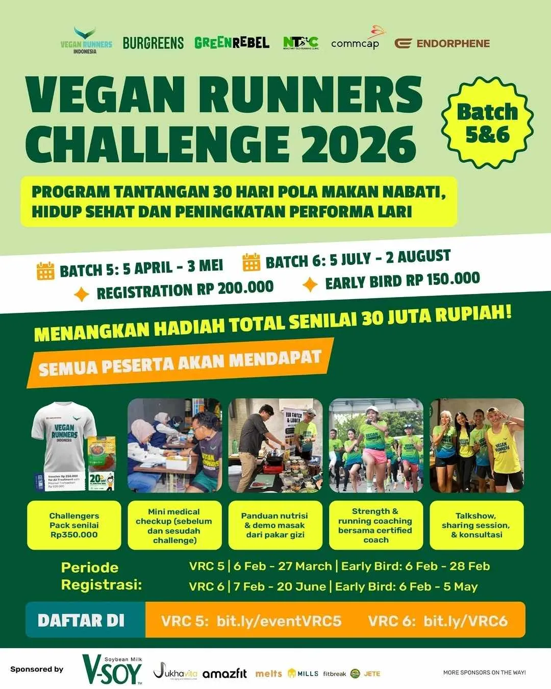 Poster event virtual Vegan Runners Challenge 2026 Batch 5 & 6